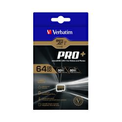 Verbatim memorijska kartica Micro Secure Digital Pro+ (HC/UHS1) 64GB Class 10 Card + adapter