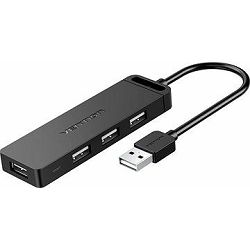 Vention 4-Port USB 2.0 Hub With Power Supply 0.15M Black