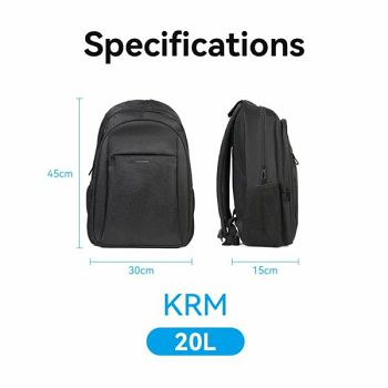 Vention Water-Repellent Laptop Backpack Black, 20L