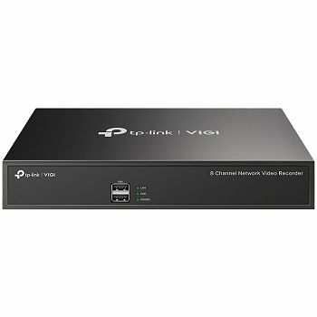 8 Channel Network Video RecorderSPEC: H.265+/H.265/H.264+/H.264, Up to 5MP resolution, 80 Mbps Incoming Bandwidth(up to 8 channels), 1× SATA Interface(up to 10 TB), 12V DC 1.5 A, 2× USB 2.0, 1× VGA po