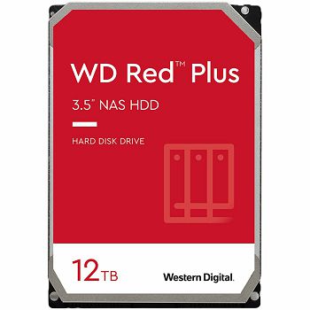 HDD NAS WD Red Plus (3.5, 12TB, 512MB, 7200 RPM, SATA 6 Gb/s)