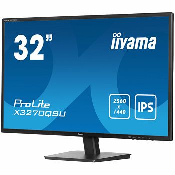 IIYAMA Monitor LED X3270QSU-B1 31.5" IPS WQHD 2560 x 1440 @100Hz 250 cd/m² 1200:1 3ms HDMI DP USB Hub Tilt