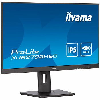 IIYAMA Monitor LED XUB2792HSC-B5 27" IPS matte 1920 x 1080 @75Hz 1000:1 4ms HDMI DP USB-C 65W USB-Hub 3.0, height, swivel, tilt, pivot (rotation both sides), 3y