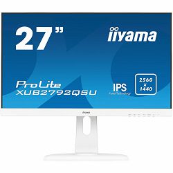 IIYAMA Monitor Prolite, 27" WHITE, ETE ULTRA SLIM LINE, 2560x1440 WQHD, IPS, 5ms,  FreeSync, 13cm height adj. stand, 350cd/m2, VGA, HDMI, DisplayPort, Speakers, USB-HUB(2x3.0)