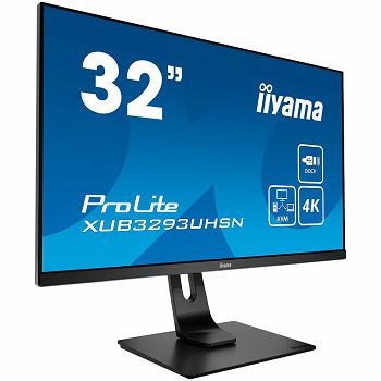 Iiyama ProLite XUB3293UHSN-B1LED monitor 31.5" 3840 x 2160 4K @ 60 Hz IPS 350 cd/m² 1000:1 4 ms HDMI DisplayPort USB-C speakers matte black  XUB3293UHSN-B1  13710585000