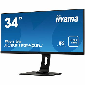 34” IPS ultra-wide screen with a height adjustable stand