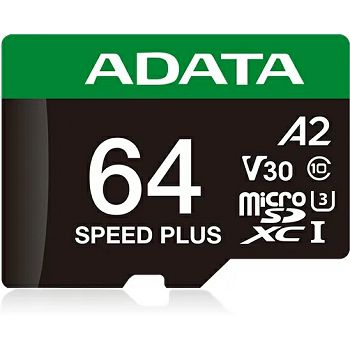 ADATA microSD U3, V30, 160/140MBs, 64GB