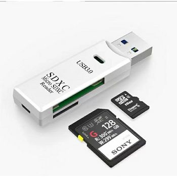 Asonic USB 3.0 Micro SD &amp; SD čitač kartica, bijelo