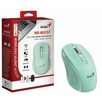 Genius NX-8025S, bežični miš, silent, BT, aqua
