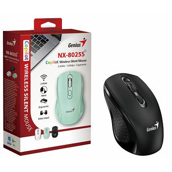 Genius NX-8025S, bežični miš, silent, BT, crni