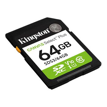 Kingston Canvas Select Plus SD, R100MB, 64GB