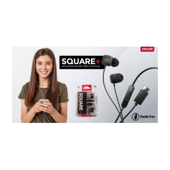 Maxell SQUARE+ USB-C slušalice, crne