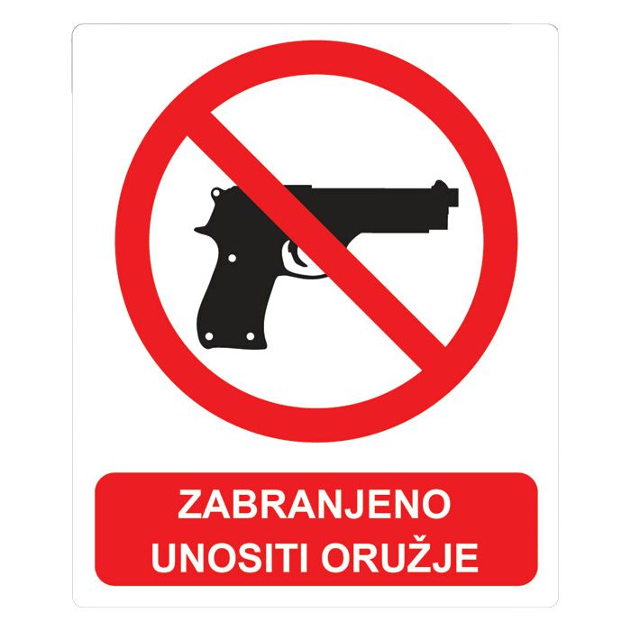 Naljepnice "Zabranjeno unošenje oružja"!!