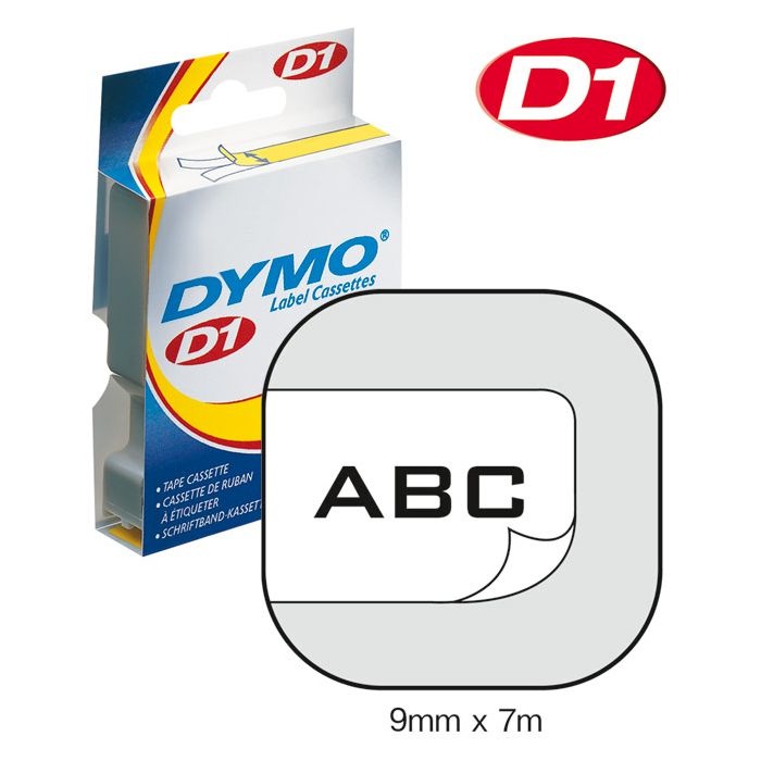 Vrpca D1 9mmx7m Dymo 40913 crno-bijela