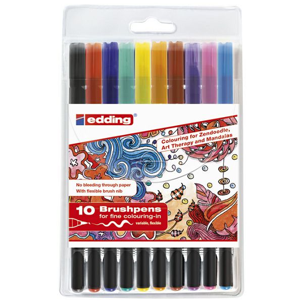 Flomaster brushpen 10boja Edding 1340/10 blister