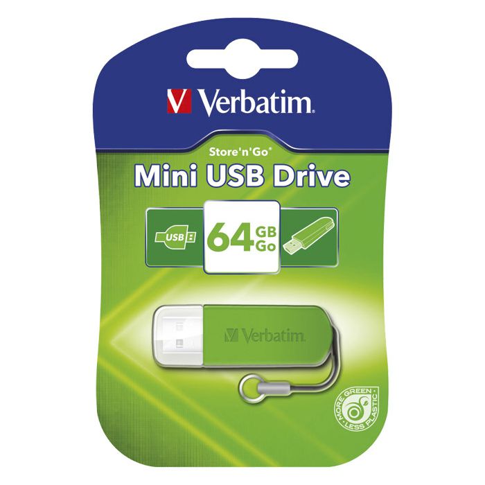 Memorija USB 64GB 2.0 PinStripe Verbatim 49964 zelena blister