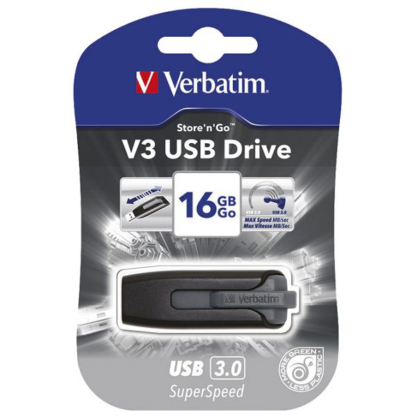 Memorija USB 16GB 3.0 StorenGo V3 Verbatim 49172 crna