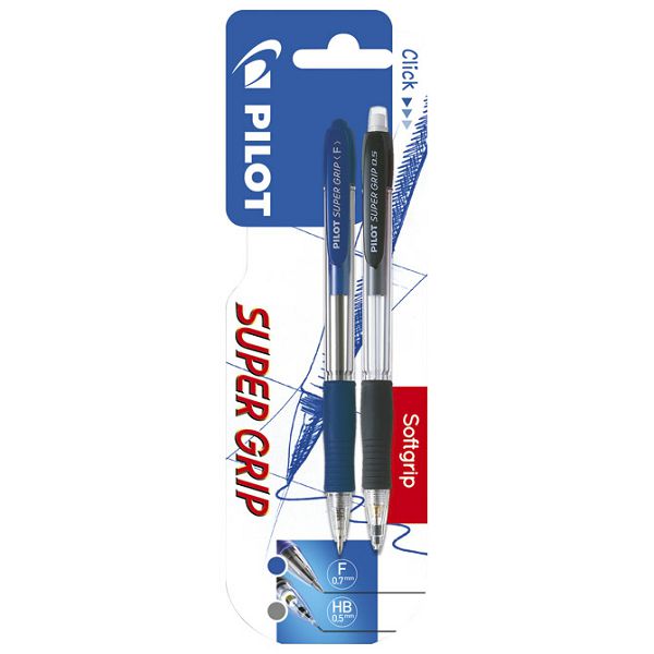 Set olovka kemijska+olovka tehnička Super grip Pilot blister!!