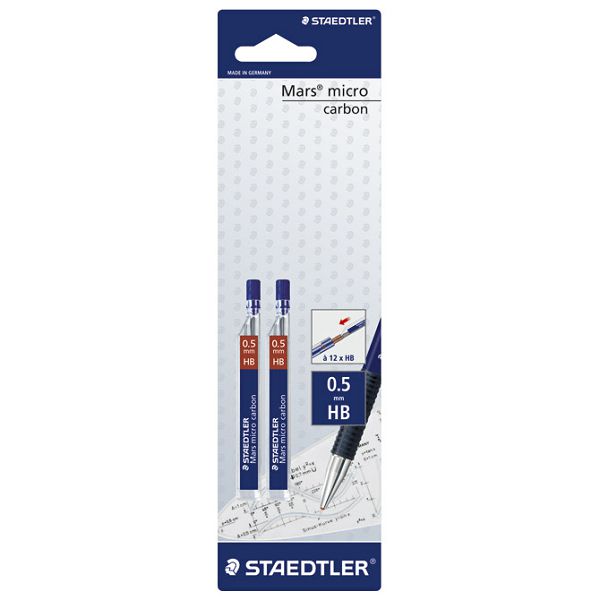 Mine 0,5mm HB pk2 Staedtler 2505HBBK2D blister