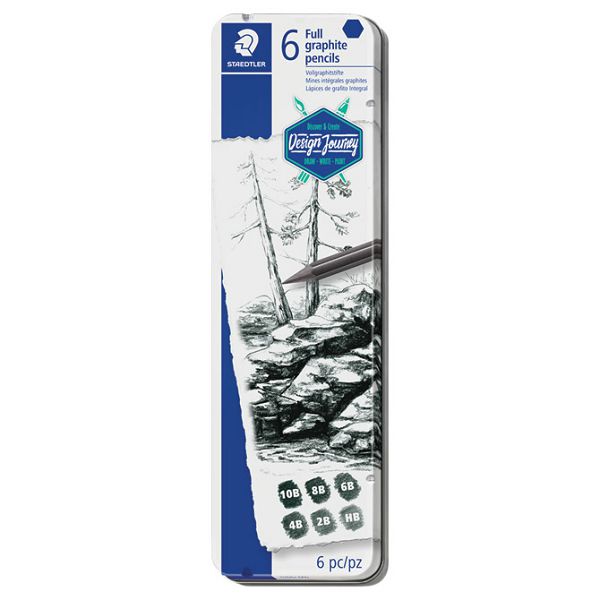 Set olovka čisti grafit pk6 Mars Lumograph Design Journey Staedtler 100G M6