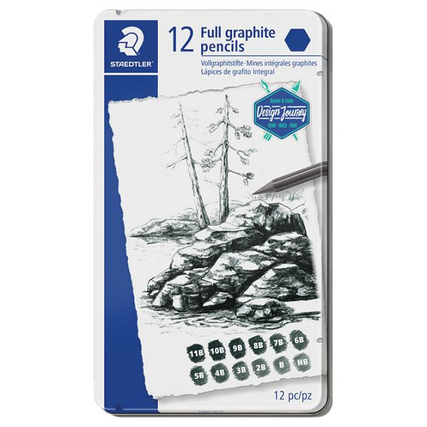Set olovka čisti grafit pk12 Mars Lumograph Design Journey Staedtler 100G M12