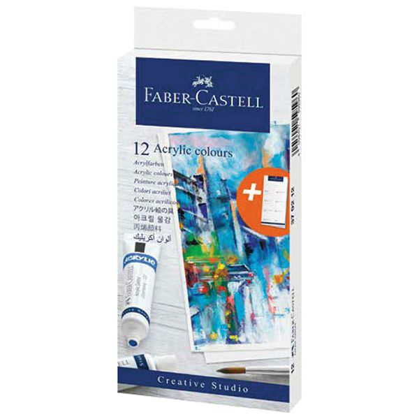 Boja akrilna u tubi  20ml 12boje Faber Castell 379212 blister