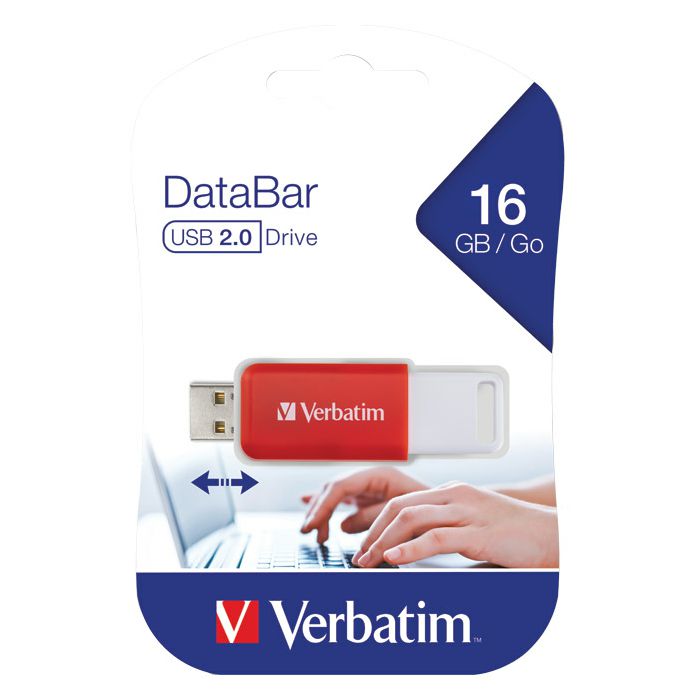 Memorija USB 16GB 2.0 V DataBar Verbatim 49453 crvena blister