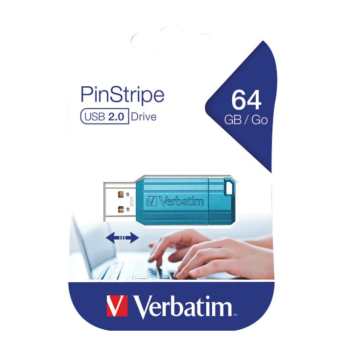 Memorija USB 64GB 2.0 PinStripe Verbatim 49961 plava blister