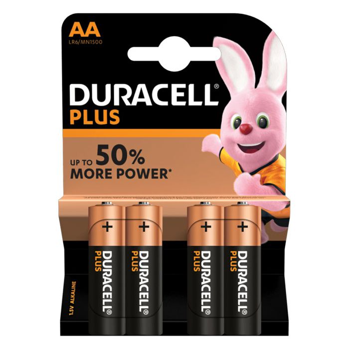 Baterija alkalna 1,5V AA Plus pk4 Duracell LR6 blister