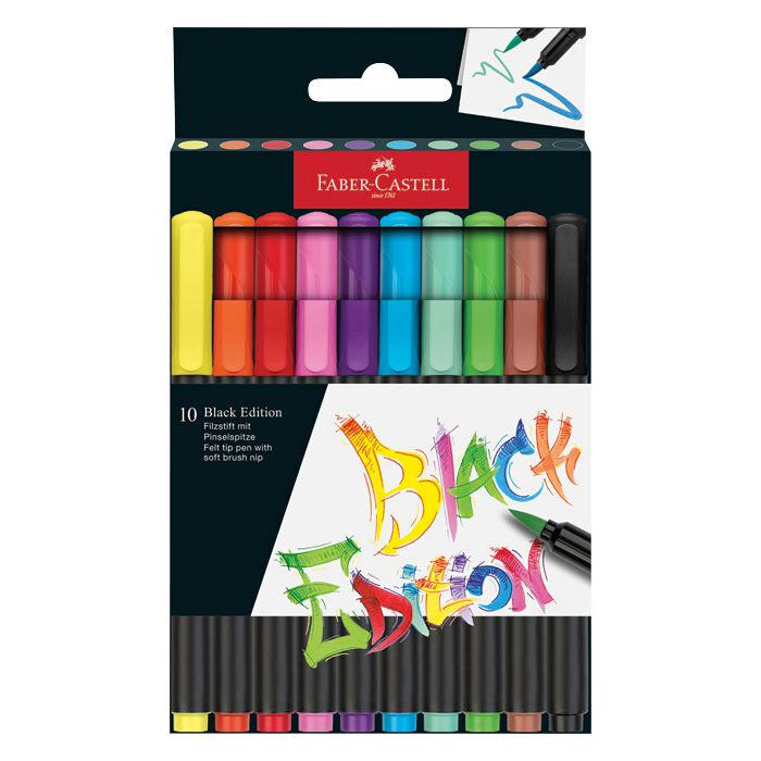 Flomaster brushpen 10boja Black Edition Faber Castell 116451 blister 