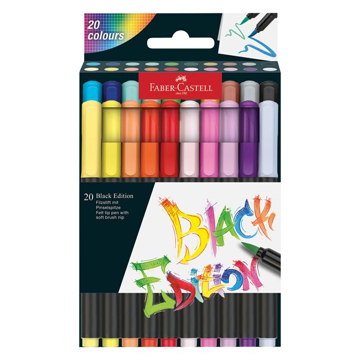 Flomaster brushpen 20boja Black Edition Faber Castell 116452 blister 