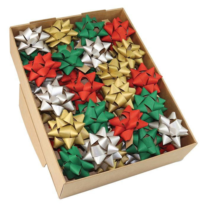 Mašna ukrasna samoljepljiva 75 mm Christmas Prasent 13240-100 sortirano