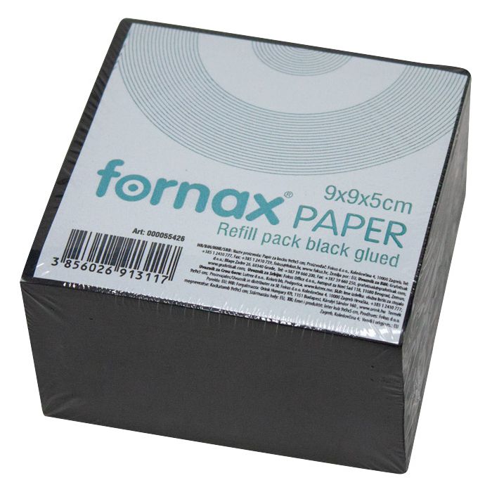 Papir za kocku 9x9x5cm ljepljeni Fornax crni