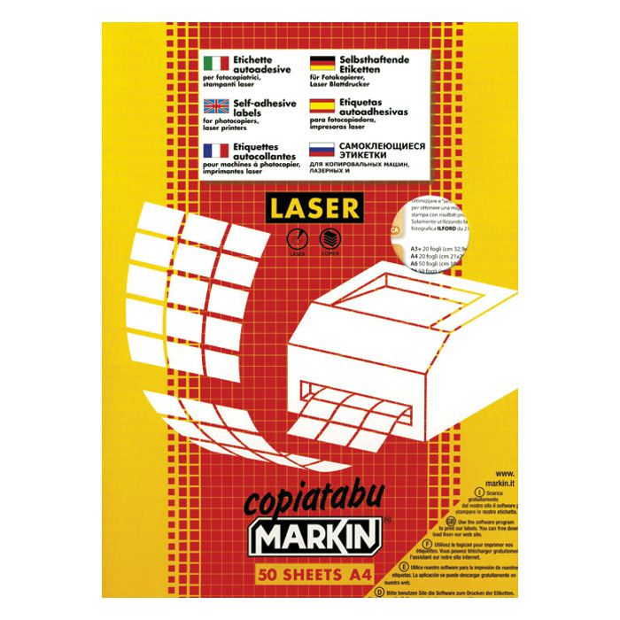 Etikete LK 210x297 mm pk50L Markin 220LTGC503 prozirne