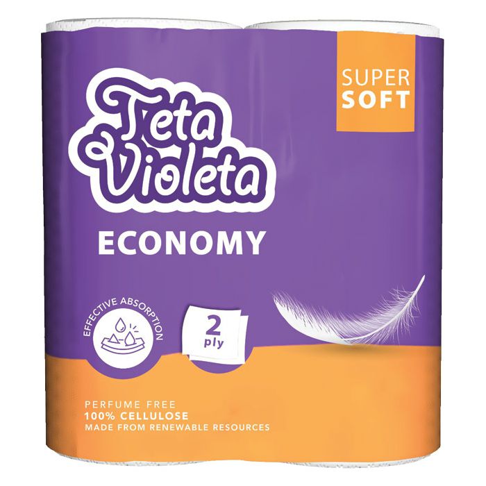 Ručnik papirnati jastučni 23cm dvoslojni pk2 Super Soft  Economy Violeta bijeli