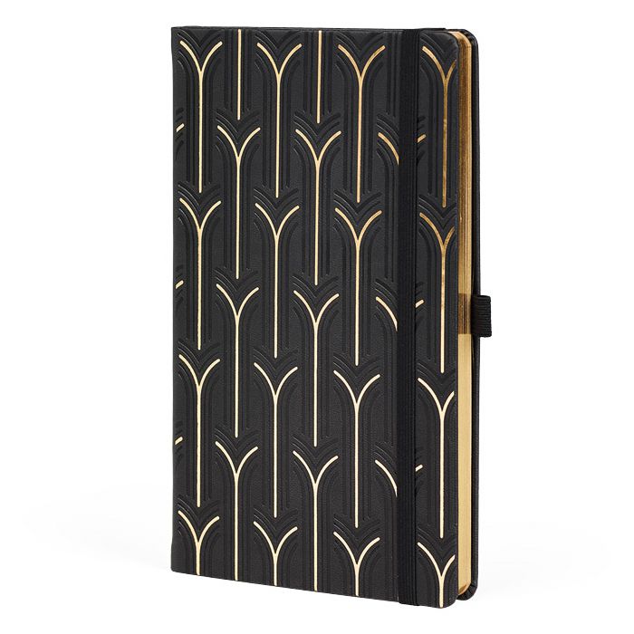 Notes 13x21cm crte 96L s gumicom Castelli Gold Arch crno/zlatni