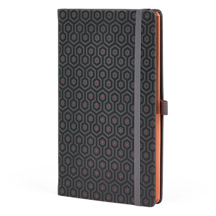 Notes 13x21cm crte 96L s gumicom Castelli Copper Honeycomb anracit/bakreni