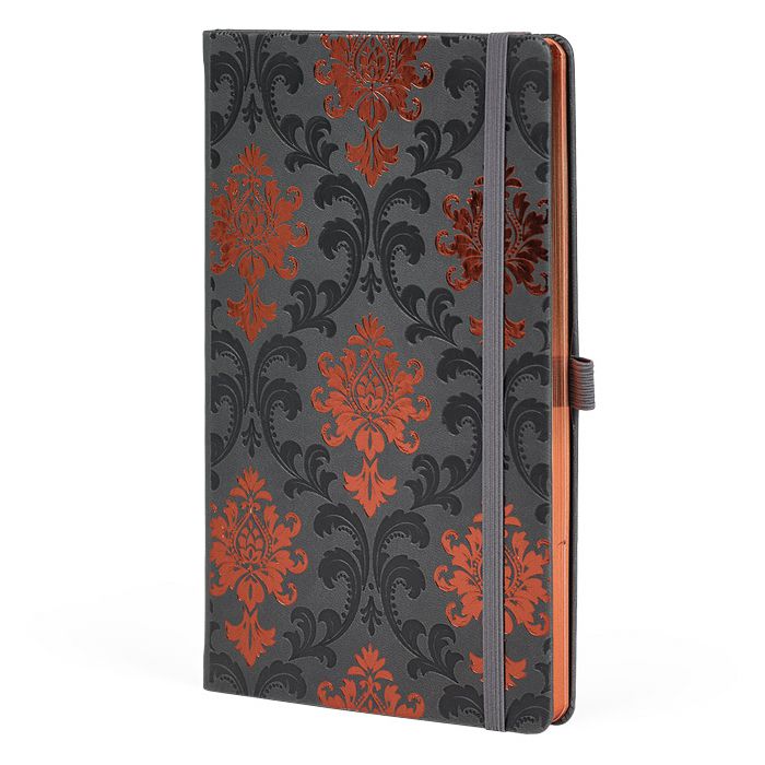 Notes 13x21 cm crte 96L s gumicom Castelli Copper Baroque anracit/bakreni