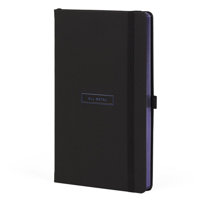 Notes 13x21 cm crte 96L s gumicom Castelli All Metal crno/plavi