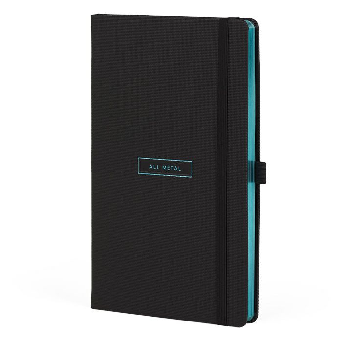 Notes 13x21 cm crte 96L s gumicom Castelli All Metal crno/tirkizni