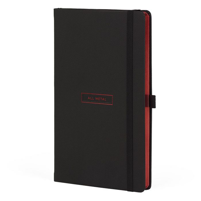 Notes 13x21 cm crte 96L s gumicom Castelli All Metal crno/crveni