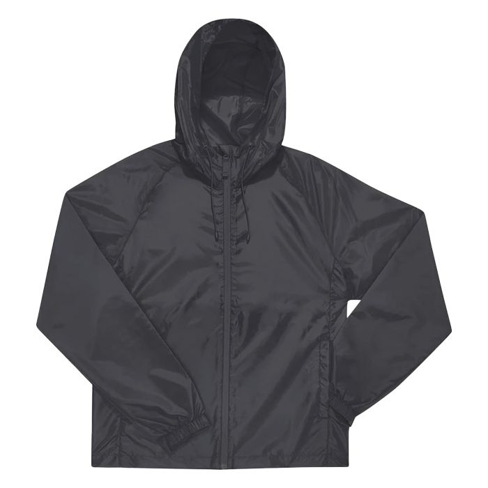 Vjetrovka s kapuljačom zip unisex B&C # Reset Lined Windbreaker tamno siva 3XL