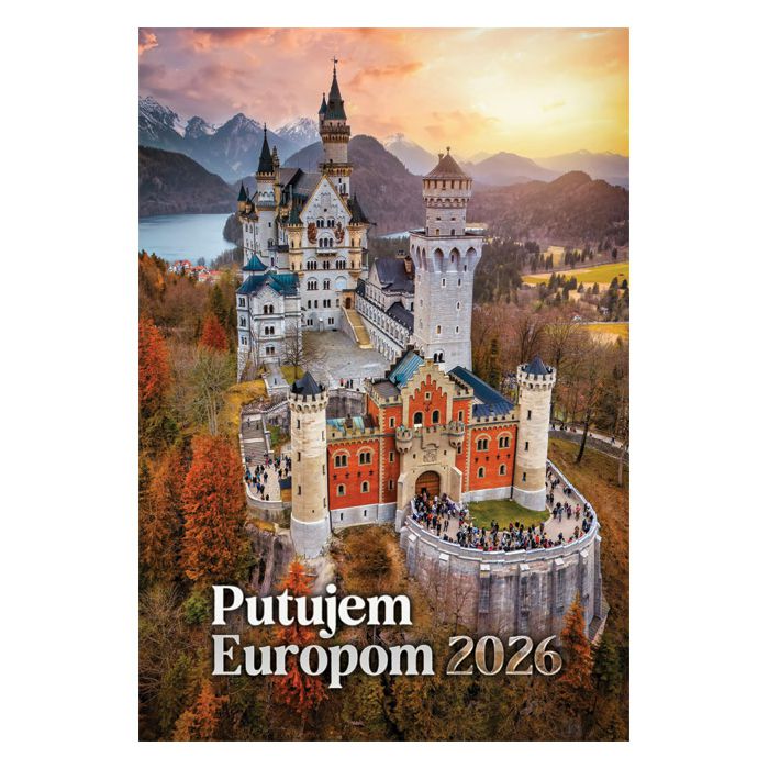 Kalendar "Putujem Europom 2026" 13 listova, spirala