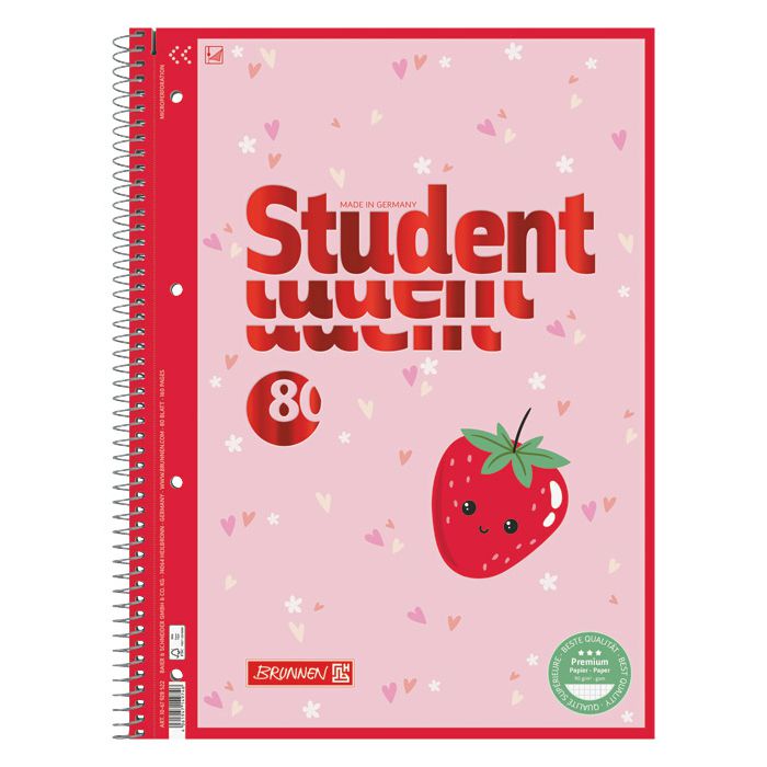 Blok kolegij A4 karo 80L perforacija+4rupe Fruity Love Brunnen 10-67928 522