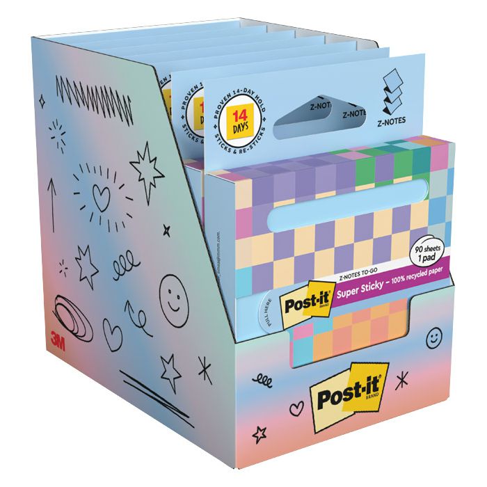 Blok samoljepljiv "Z" 76x76mm 90L Post-it Recycled Pastel Blue 3M.R330-1RSSB plavi blister