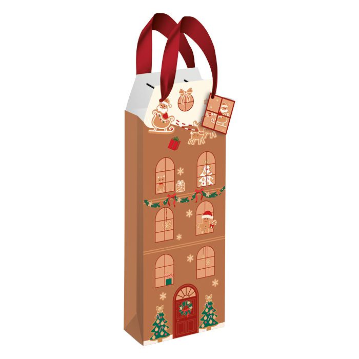 Vrećice ukrasne-boca 13x36x10 cm novogodišnje Christmas Interdruk sort