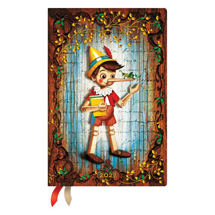 Planer tjedni 2027-9x13,5cm-mini s gumicom Carlo Collodi, Pinocchio Flexi Paperblanks FE1995-5