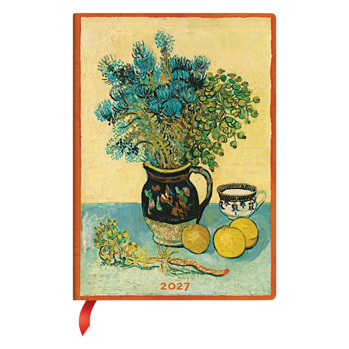 Planer tjedni 2027-12,5x18cm-midi horiz. s gumicom Van Goghs Still Life Paperblanks DE1928-3