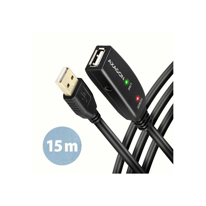 CC USB AM 2.0 -> USB AF, Aktivni produžni, 15m, ADR-215, AXA