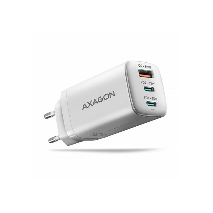 AXAGON ACU-DPQ65W zidni punjač 1xUSB-A QC4, 2xUSB-C PD 33/65W, bijeli